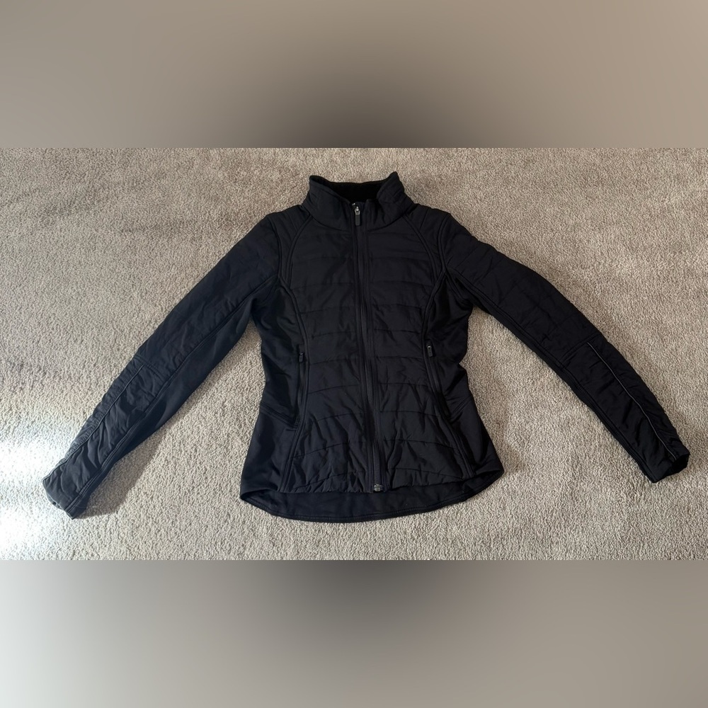 2017 Lululemon Extra Mile Quilted Jacket Coat Black Rare Size 4 - Picture 6 of 9